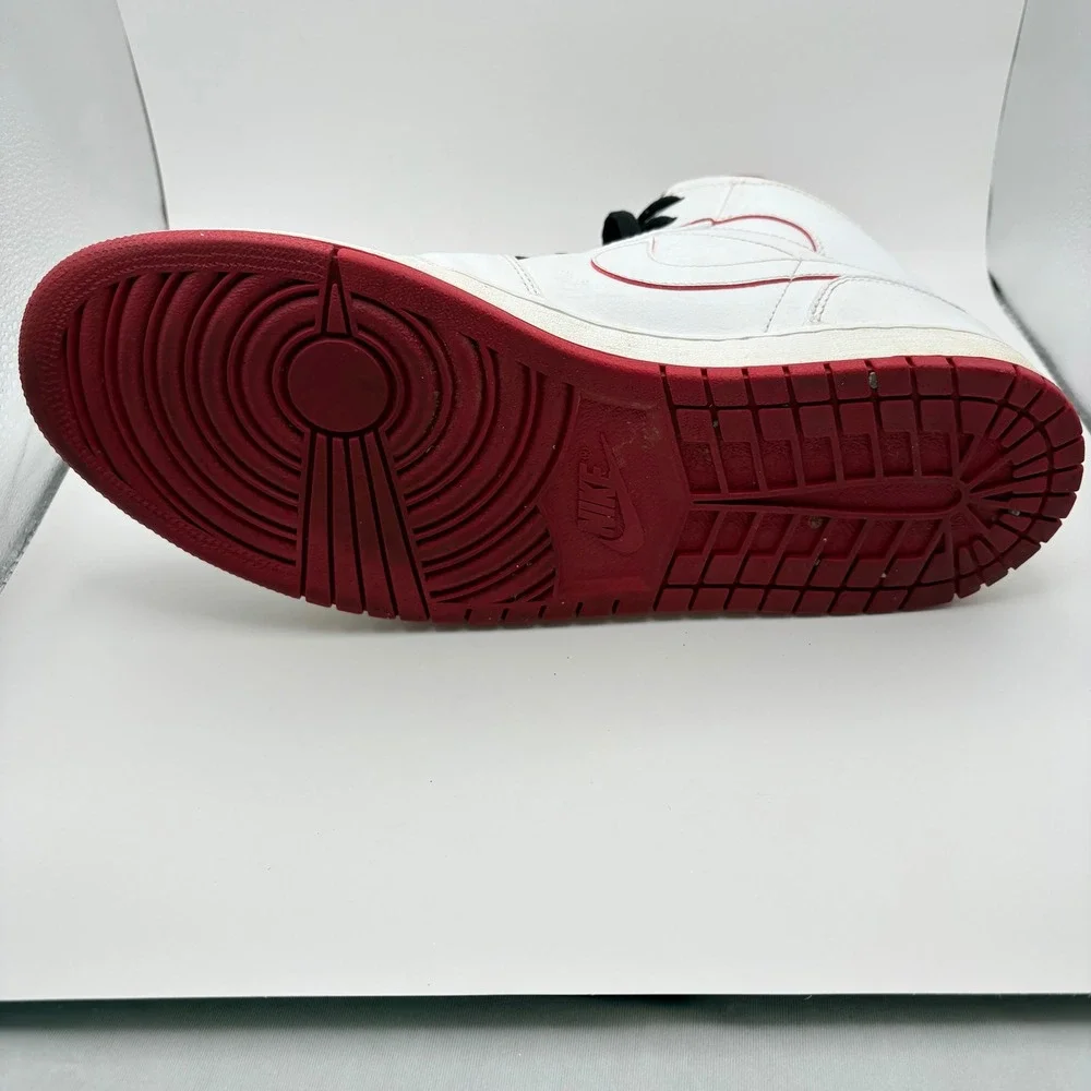 Jordan Mens Size 12 Air Jordan 1 Mid White Red 554724-103 Basketball Shoes
